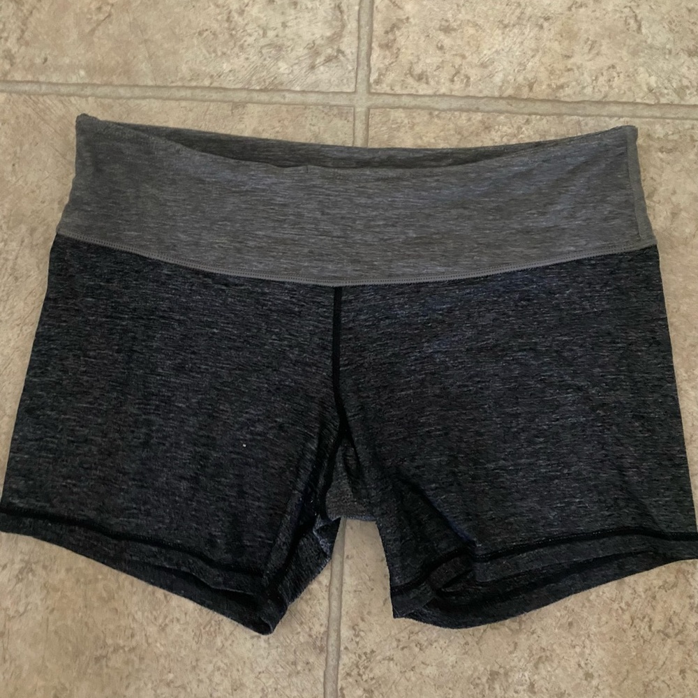 Size 12 lululemon black and grey shorts